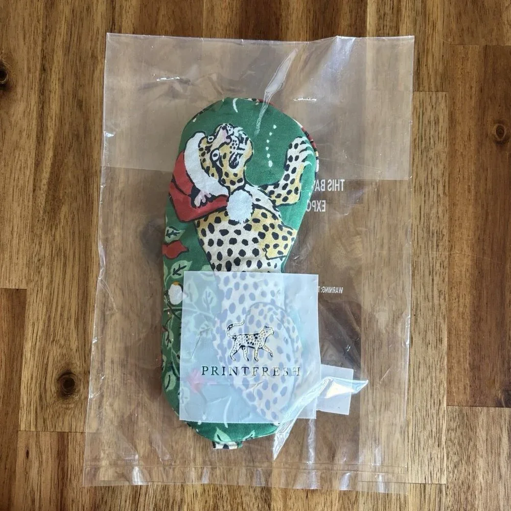 Print‎ Fresh Eye Mask in Bagheera ONE SIZE Green Multicolor Animal Print SPA NEW